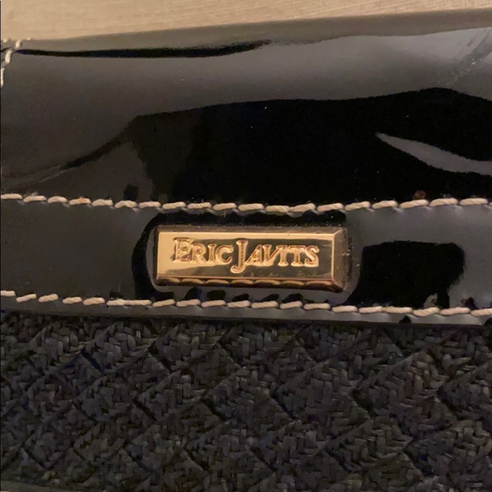 Eric Javits New York Black Straw Bucket Bag - image 4